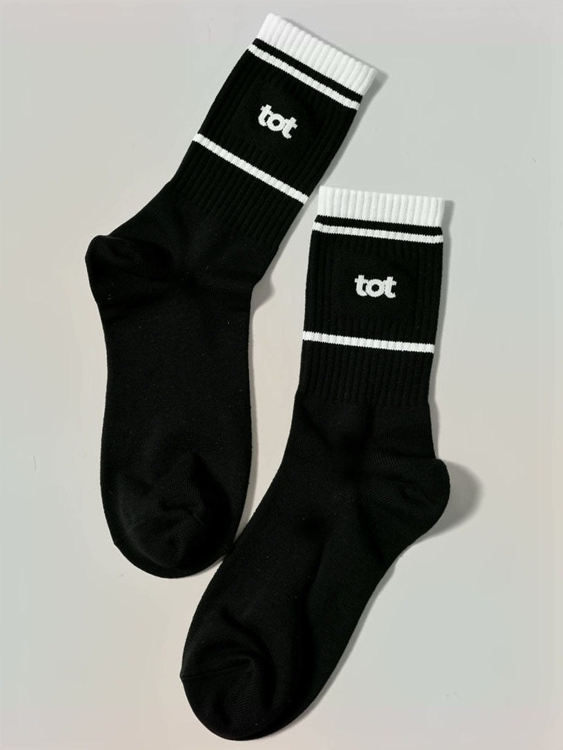 Woven Identity - Black - Unisex - Fine Knit Cotton Socks
