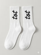Signature Mark - White - Unisex - Fine Knit Cotton Socks