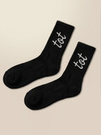 Signature Mark - Black - Unisex - Fine Knit Cotton Socks