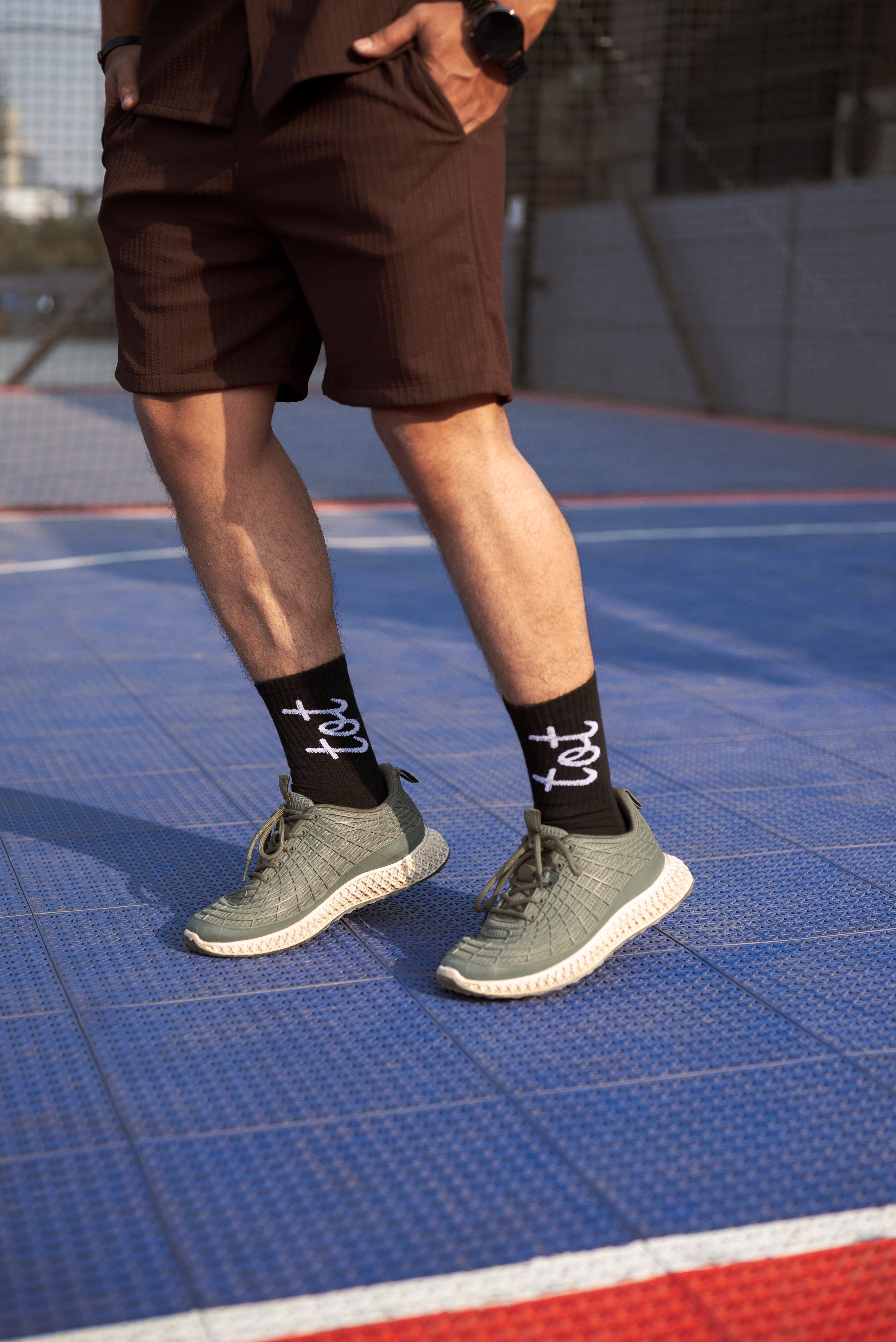 Signature Mark - Black - Unisex - Fine Knit Cotton Socks