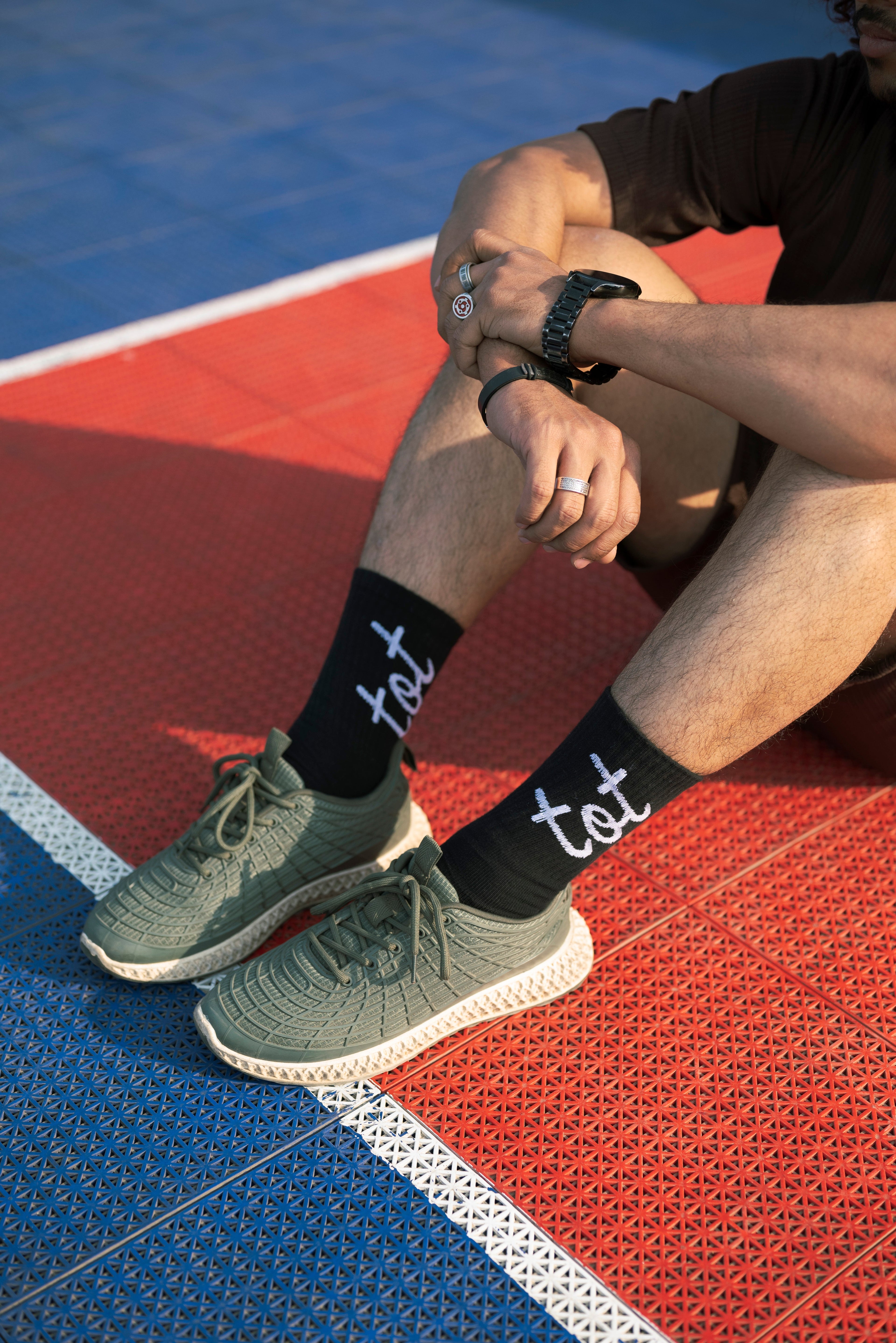 Signature Mark - Black - Unisex - Fine Knit Cotton Socks