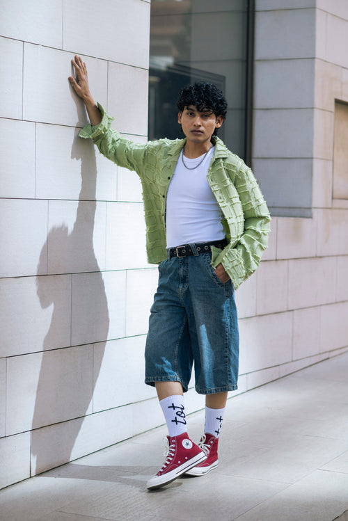 Signature Mark - White - Unisex - Fine Knit Cotton Socks