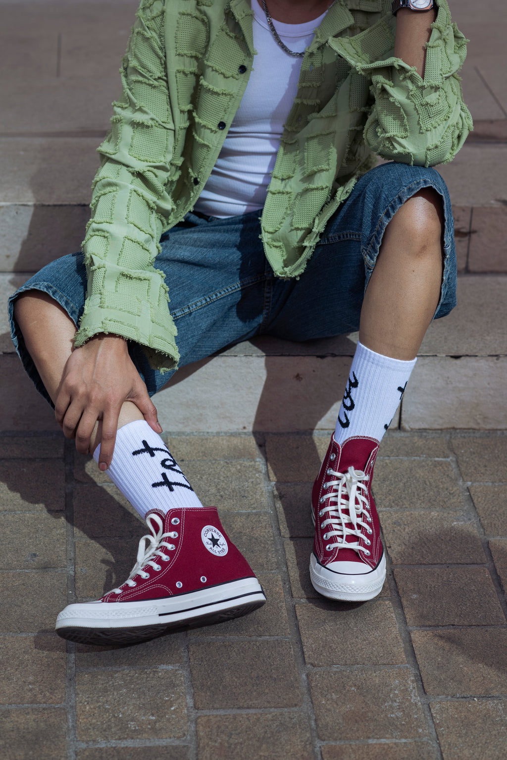 Signature Mark - White - Unisex - Fine Knit Cotton Socks