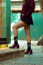 Signature Mark - Black - Unisex - Fine Knit Cotton Socks