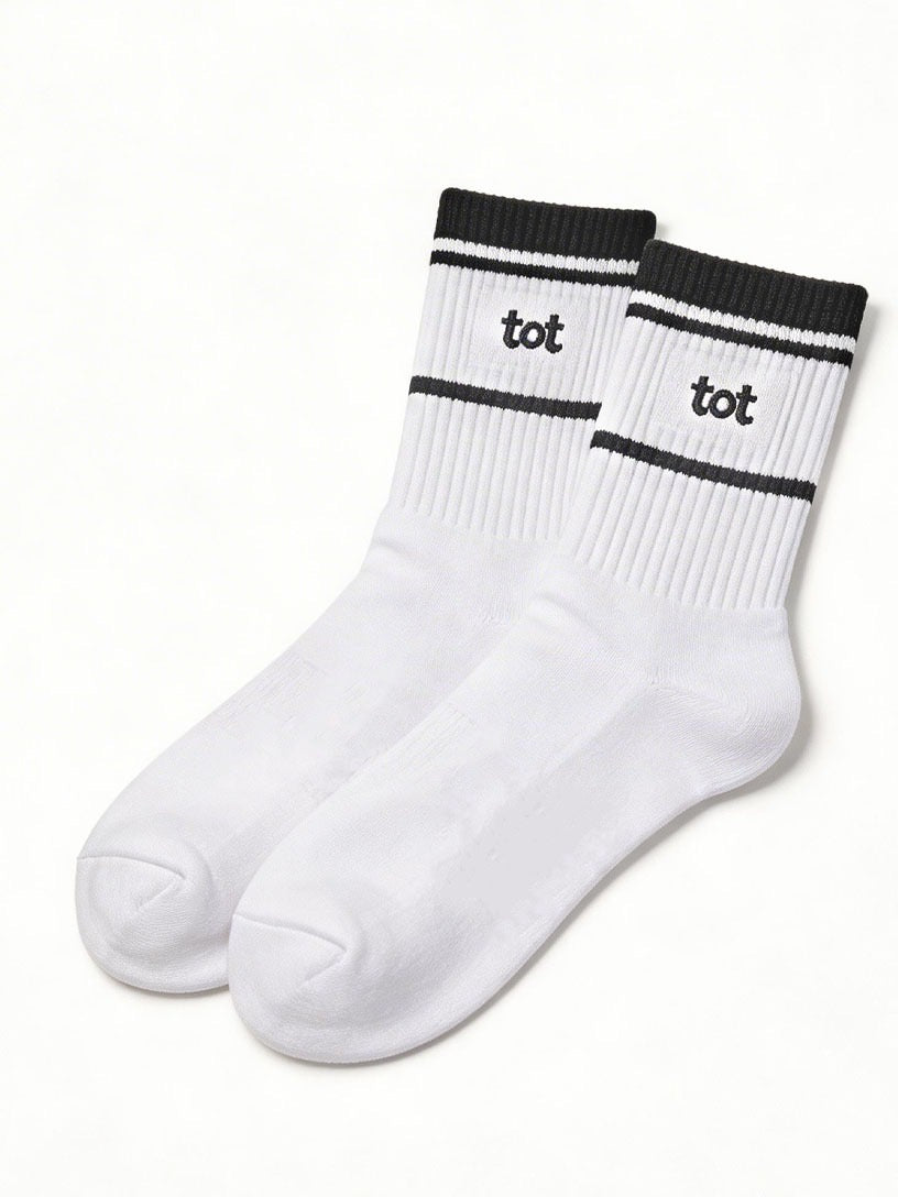 Woven Identity - White - Unisex - Fine Knit Cotton Socks
